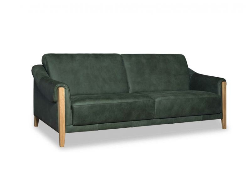 Fabric/Leather 3 Seater Sofa with American Walnut Wood Legs - Maestro
